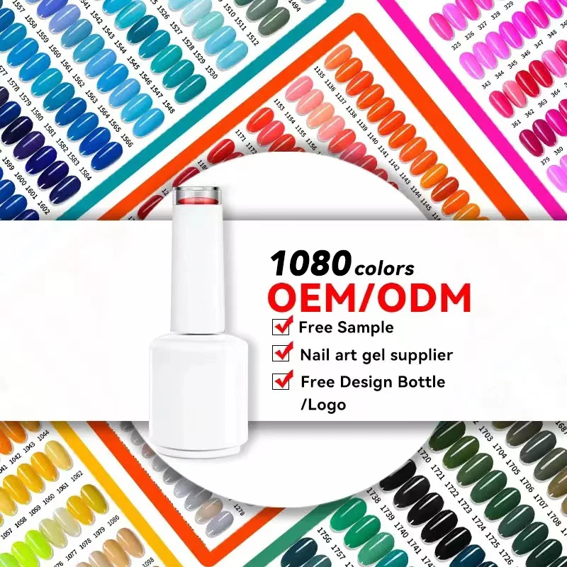 1080 Colour Professional Gel Nail Polish 15ml Varnish Long Lasting Uv Gel Polish For Nail Supplies Salon