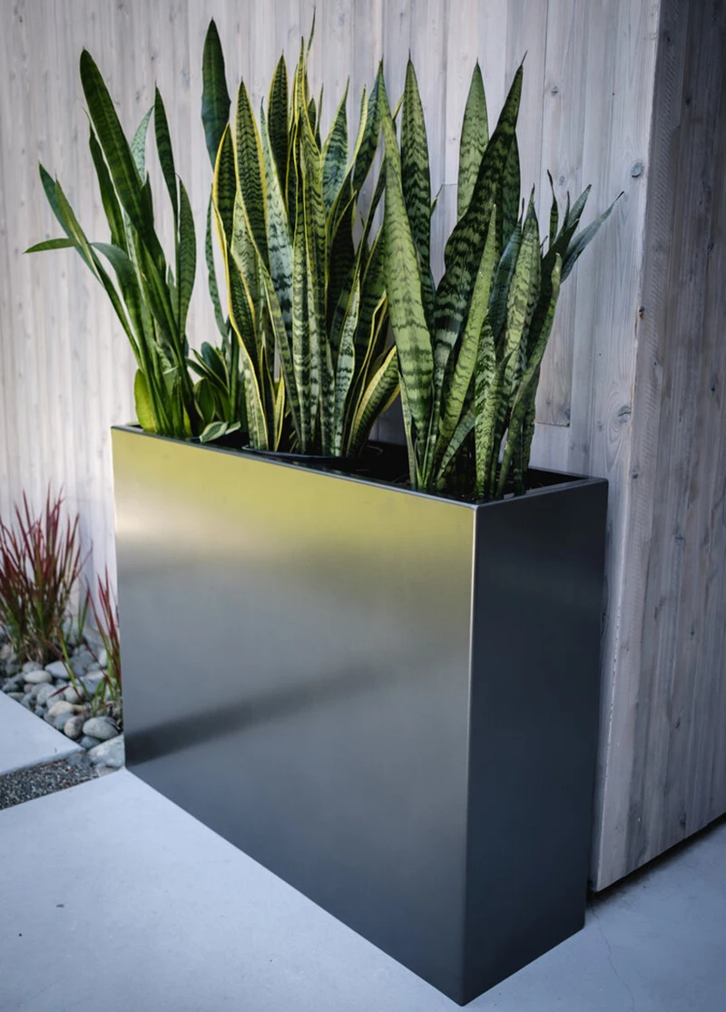 Fashionable Powder Coated Rectangular & Square Aluminum Flower Planter Box with Clean Modern Lines