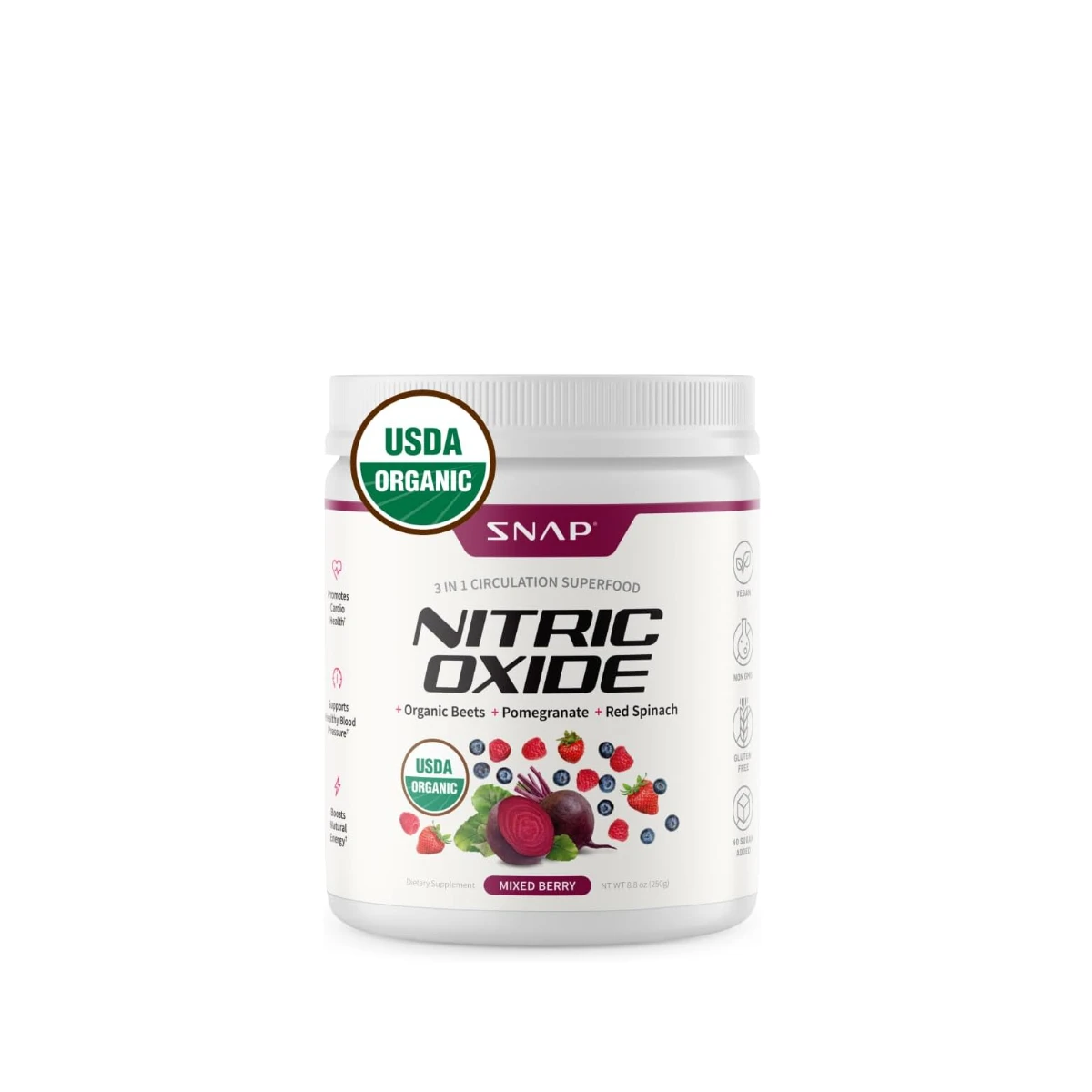 Supplements USDA Organic Beet Root Powder 3-in-1 Nitric Oxide Supplement Support Healthy Blood Circulation