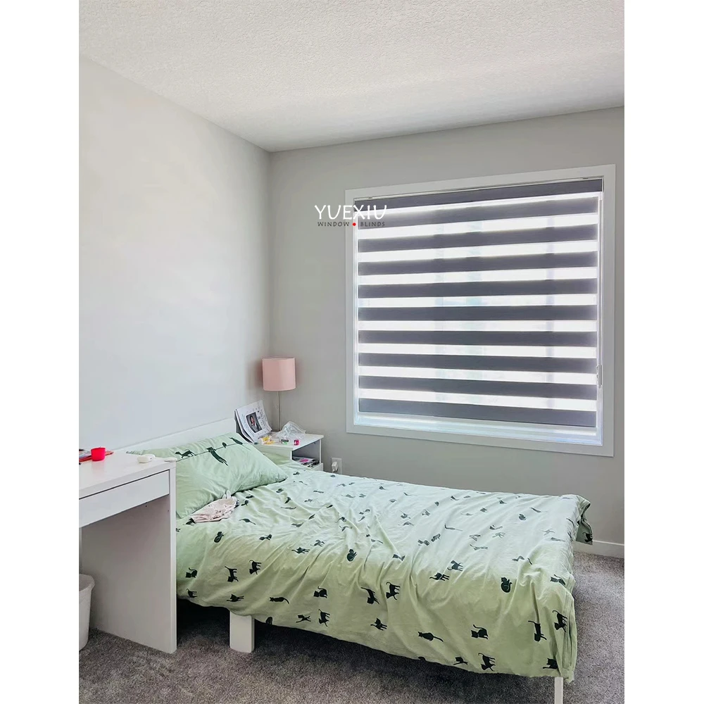 High Quality Motorized Blackout Sunscreen Roller Shades Zebra Window Blinds Curtains For Modern Home Wifi