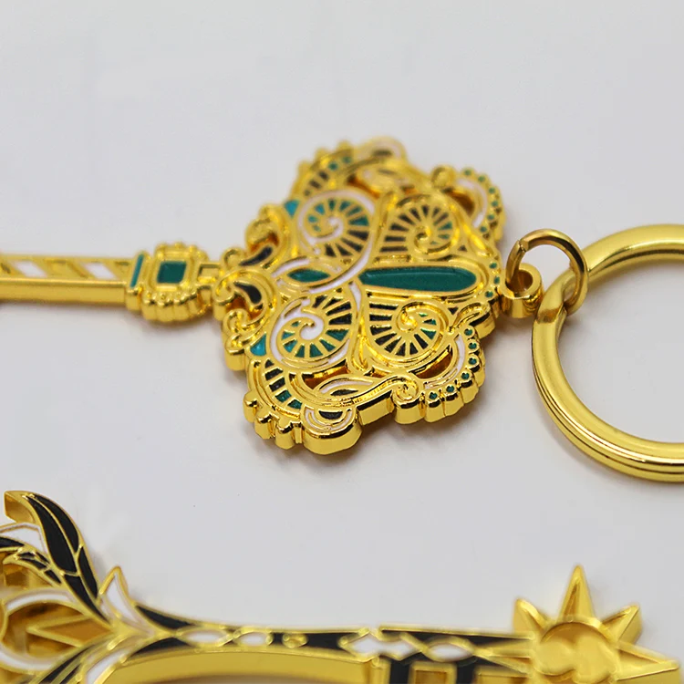 Metal Medal Business Souvenirs Gift Customization Handmade Engraved Stainless Steel Gold Color Customizable Keychain