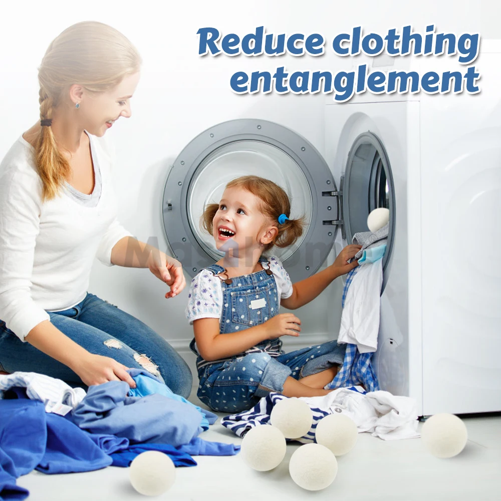 Masthome 2024 New Trending Laundry Balls Natural Reusable Organic Wool Dryer Balls For Laundry