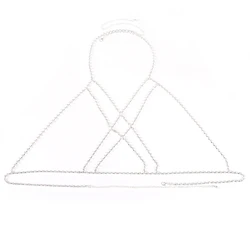 Women Sexy Crystal Rhinestone Cross Chest Boob chain Bra Outfit Double Layered Harness Bikinis Decor Breast Body Chain Jewelry