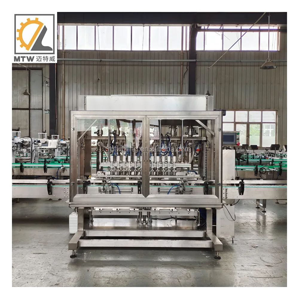 MTW full automatic 6 nozzles Bottle Filler And Capping Line Honey filling machine