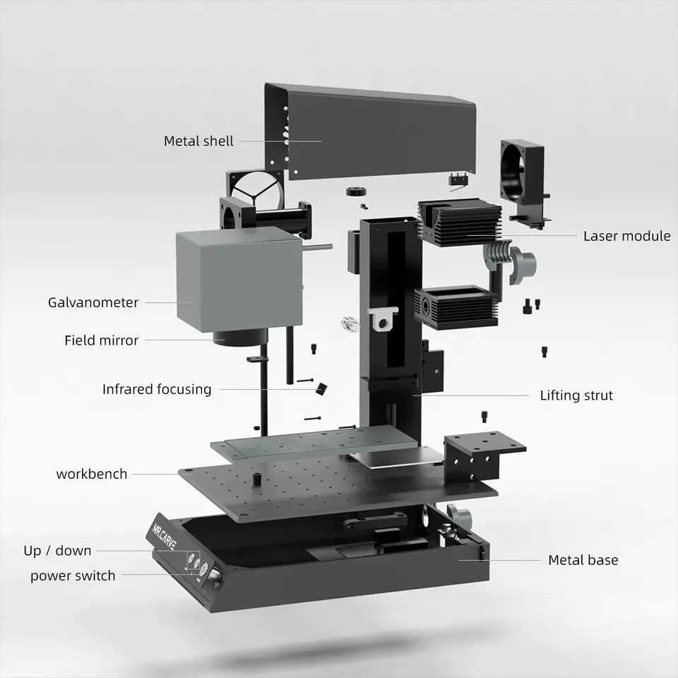 Mr Carve M1 Pro микро лазерная гравировальная машина DAJA волоконный лазерный станок Настольный принтер для всех видов резьбы по металлу