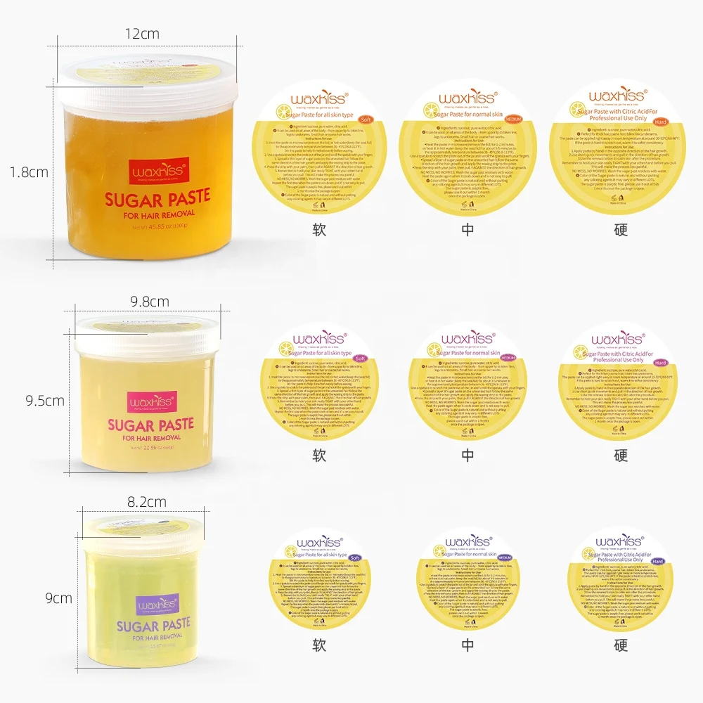 Восковые полоски для удаления волос OEM/ODM 100% натуральная Сахарная паста 450 г Мягкая консистенция сахарный воск для удаления волос и депиляций