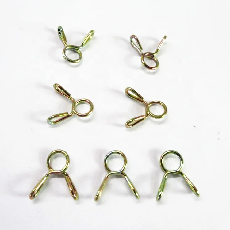 Yellow Zinc Steel Wire Clamping Diameter 5mm-25mm Quick Release Clip Spring Clamp For Hose