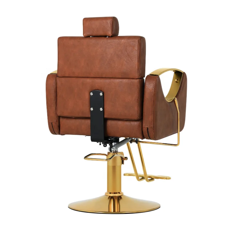 Wholesale custom modern fashion hair salon furniture gold brown salon chair reclinable chair for shaving eyelash