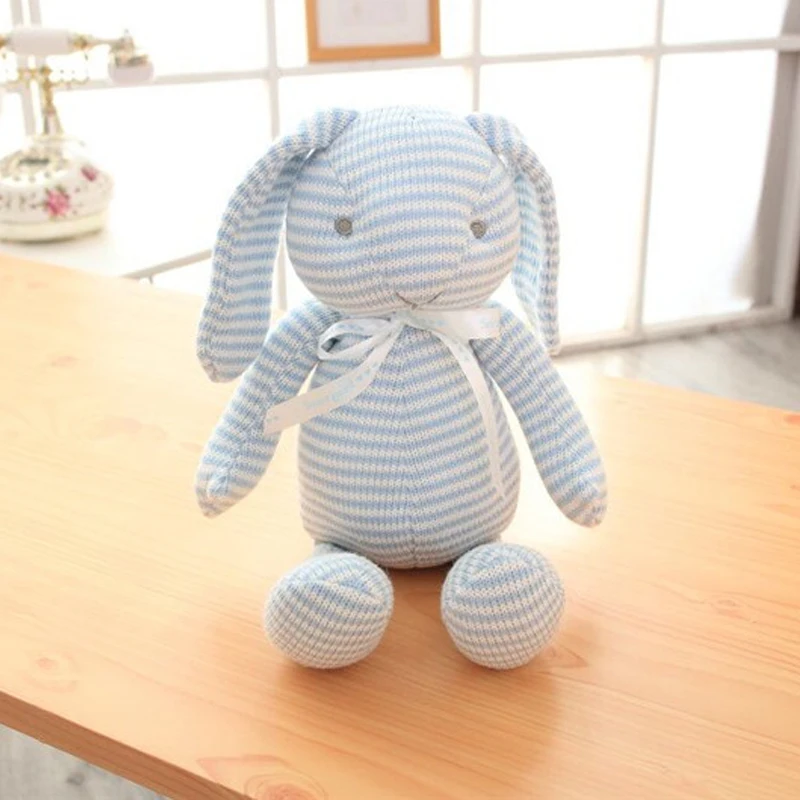 
Gift Toy Kids Pink Blue Stuffed Toy Knit Doll Baby Crochet Bunny Toy 