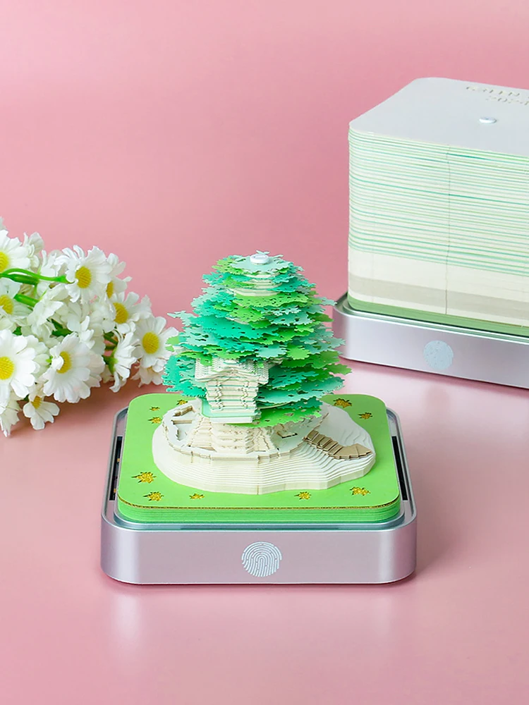 Hot Selling Gift Idea Treehouse Shape Stationery Custom Oem Odm Logo Printed Sticky Note Luxury Memo Pad