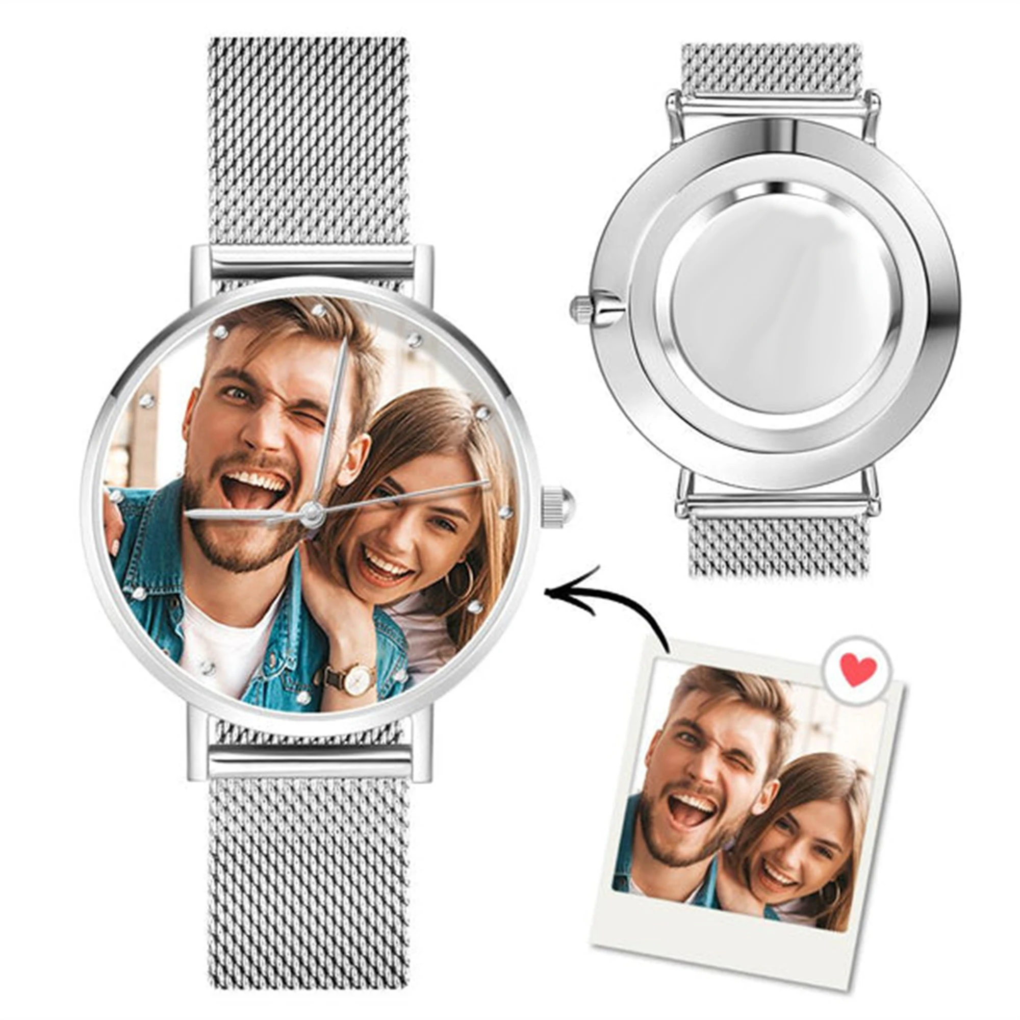 Personalized Photo Watch Custom Photo Stainless Steel Watch Strap Watch for Women