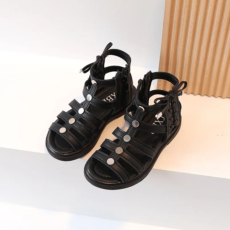 Nian OEM Zapatos De New Fashion Trendy White Rubber Children Shoes For Girls With Heels