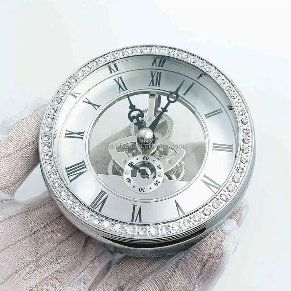 Factory Wholesale high quality Quartz Skeleton Clock Insert Metal Perspective Crystal Skeleton Clock Insert
