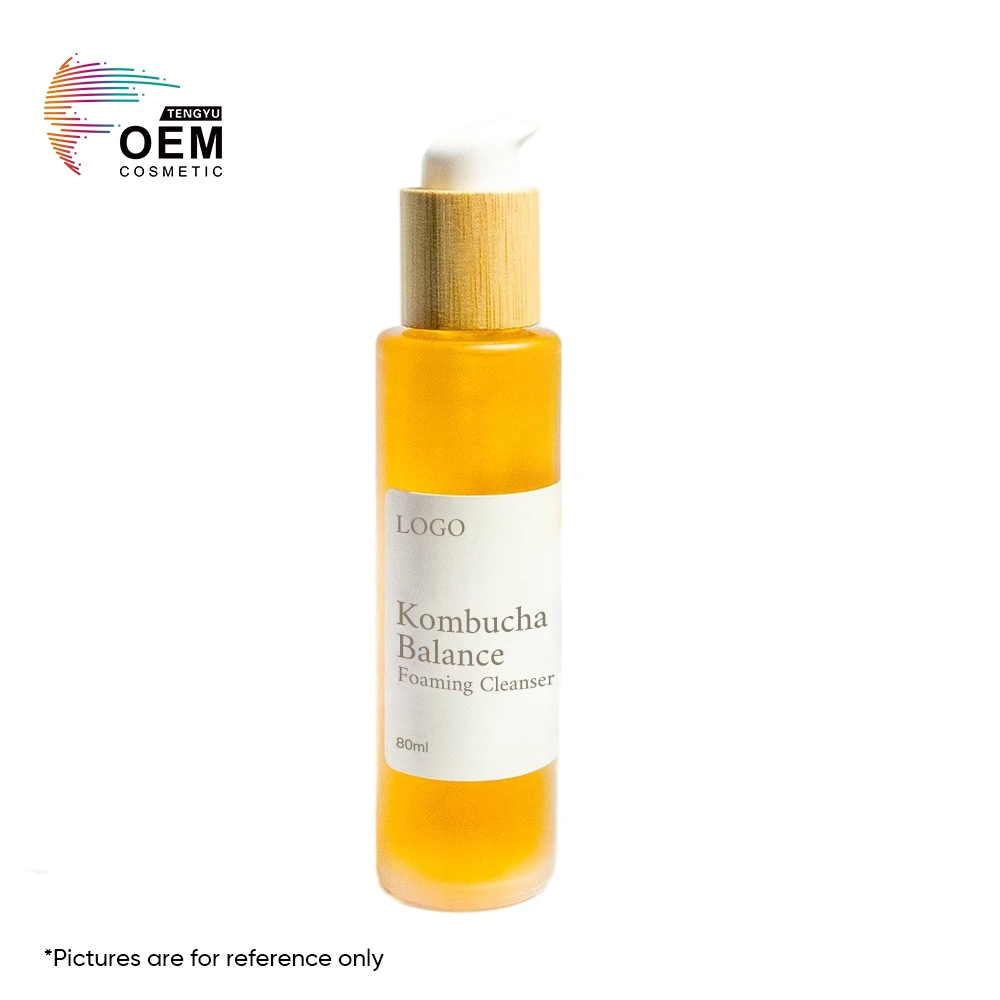OEM ODM Skincare Hyaluronic Acid Deep Hydration Daily Gently Low pH Reduces Pore And Pigmentation Kombucha Facial Cleansing Foam