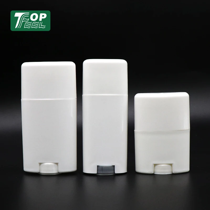 15ml 40ml 50ml Eco friendly Oval Shape Empty Plastic PP White Deodorant Stick Container