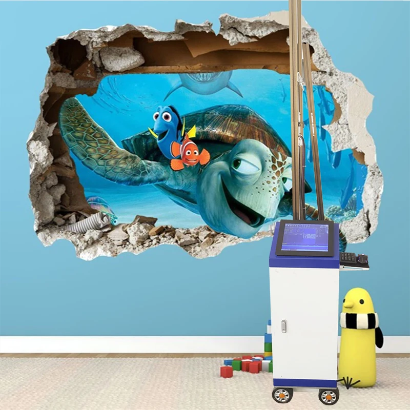 Multicolor Custom uv painting 3d vertical mural printer for Art Home Decor Background Canvas Cloth Plastic Wall Panel Printer