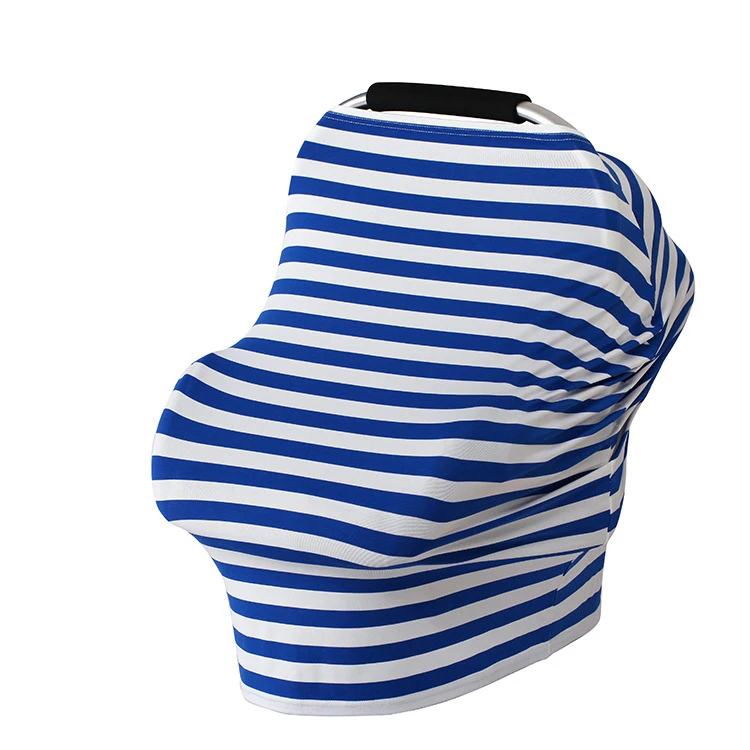 Stretchy Stripe Cotton Baby Carriage Seat Cover Stroller Cover Nursing Cover