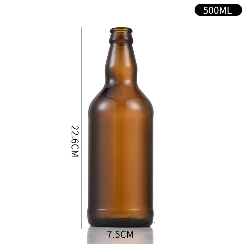 Hot Selling 250ml 330ml 500ml Amber Glass Beer Bottle with Metal Cap