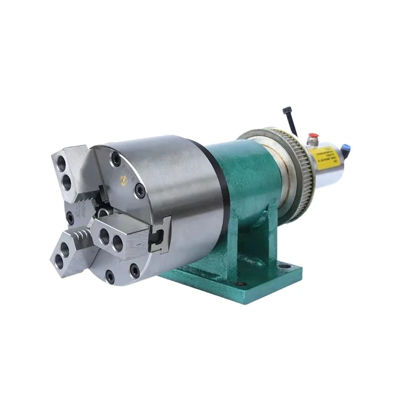 Belt Pulley Drive Lathe Machine Lathe Spindle 3-Jaw DIY Metalworking Lathes Equipment