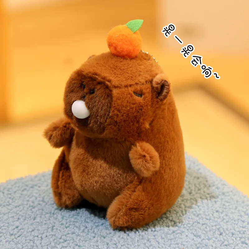 Capibala 10cm-13cm Cotton Pendant Keychain Capybara Plush Toy for Gifts Cute Animal Toy for Kids and Friends