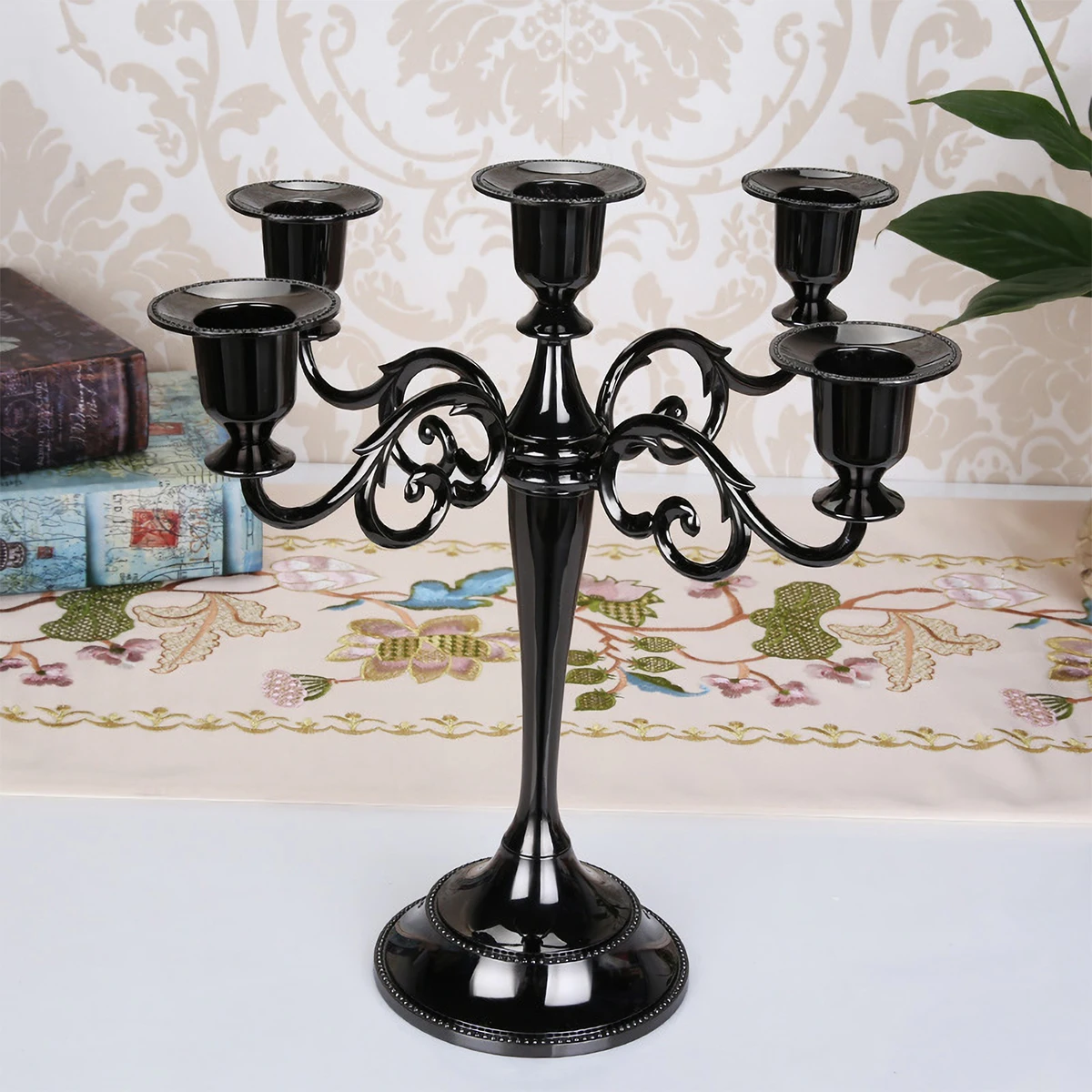 Nordic Style Bronze Candle Holder 5 Arm Candelabra Wedding Table Centerpieces Candlesticks metal Home Decoration