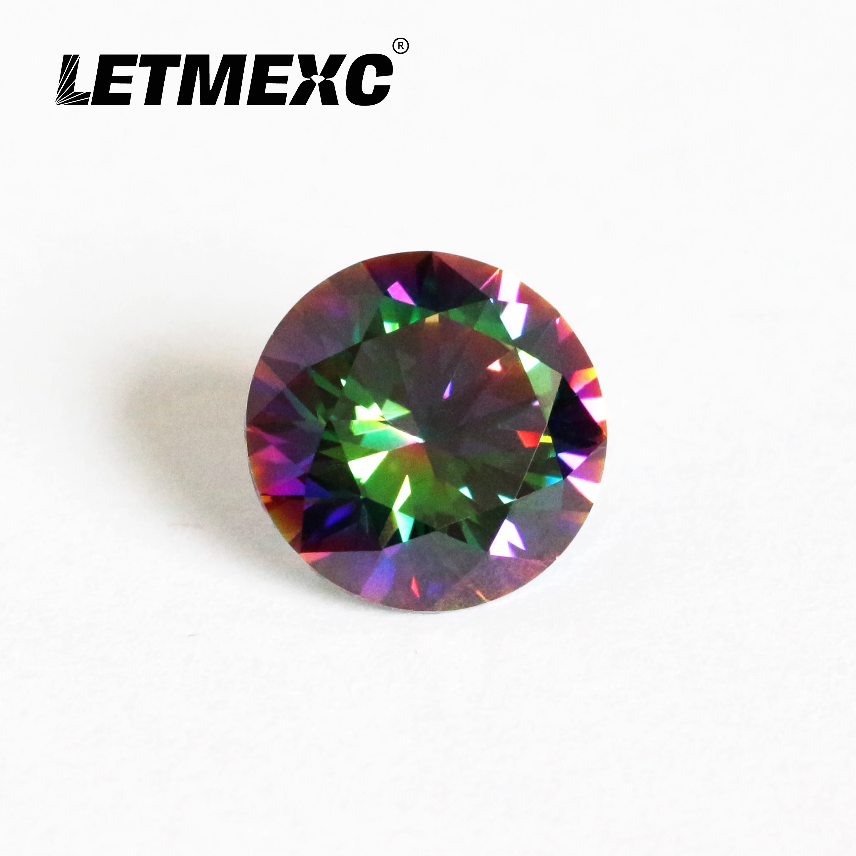 LETMEXC 500 PCS Clear Round Machine Cut Synthetic Colorful Plating Cubic Zirconia Stone Jewelry Raw Materials Industrial Supplie