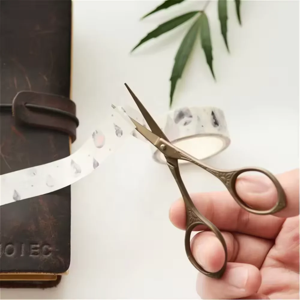 Set of Gold European Vintage Sewing Shears Flower Pattern Embroidery Scissors and antique scissors