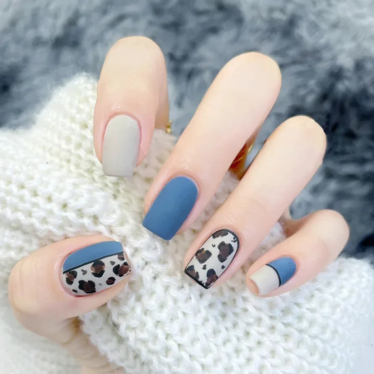 Custom Press On Nails Square Coffin Full Cover Acrylic Nails artificial fingernails stick on nails