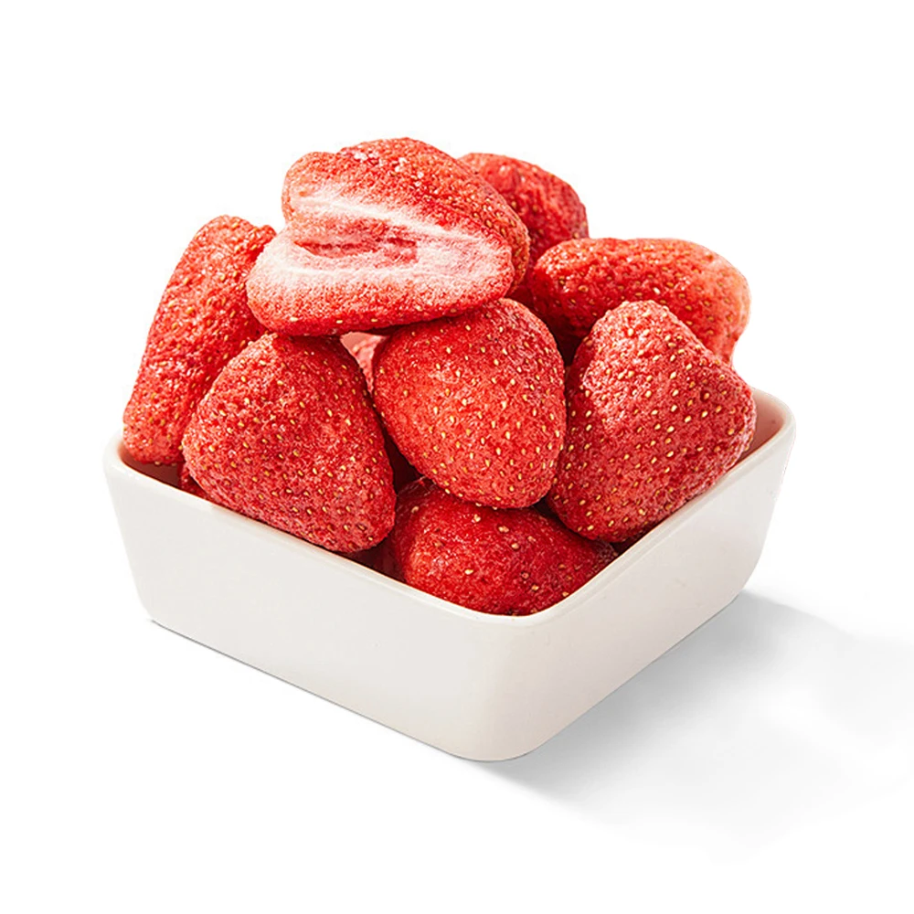 Organic Whole Sun-Dried Strawberries Healthy Bulk Snacks Sweet Sour Taste GMO-Free Candied Fruit Natural Vacuum Pack