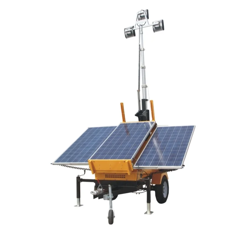 Solar Light Tower LED Mobile Hybrid Light Tower Solar Panels Solar Energy System Solar Power