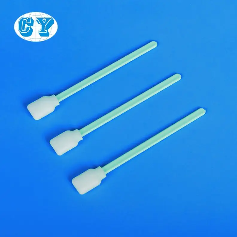 Disposable sponge swab with plastic handle for cleaning