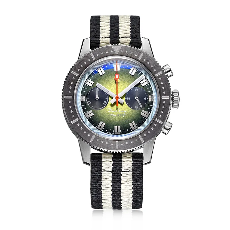 High quality luxury 10atm waterproof sapphire glass chronograph mechanical diver watch men