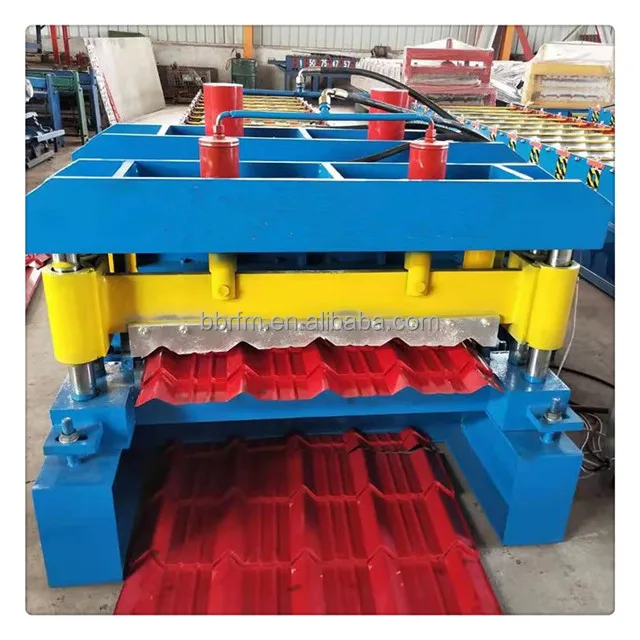 Glazed roof tile sheet making machine press step glazed tile roll former line