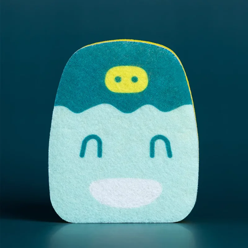 Cute Cartoon Spongebob Magic Sponge Wipe Kitchen Double Sided Cleaning Brush Pot Dishwashing Sponge Scouring Pads Applicable for