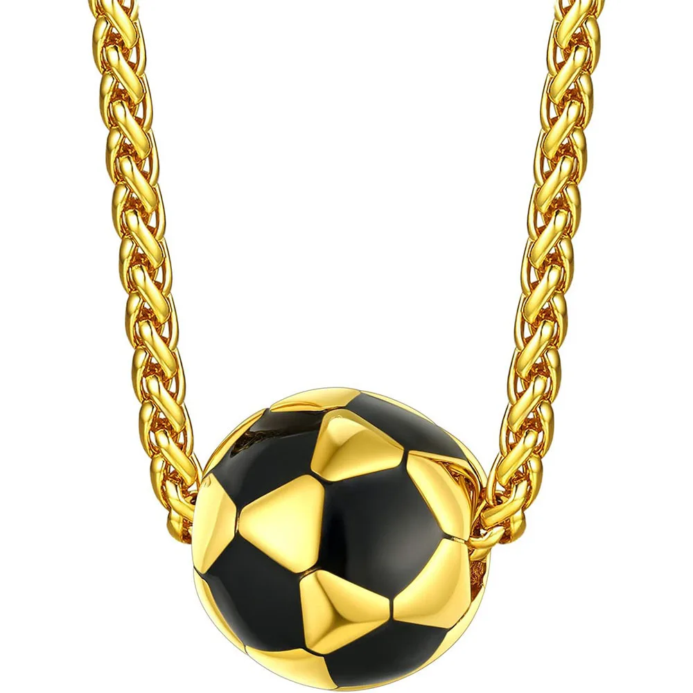 Stainless Steel Ball Necklace Personalized Football Basketball Volleyball Rugby Baseball Necklace for Men