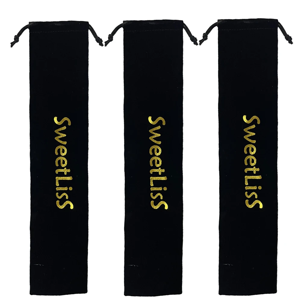 Бархатный длинный мешочек на шнурке тканевый материал для хранения длинных предметов подарков