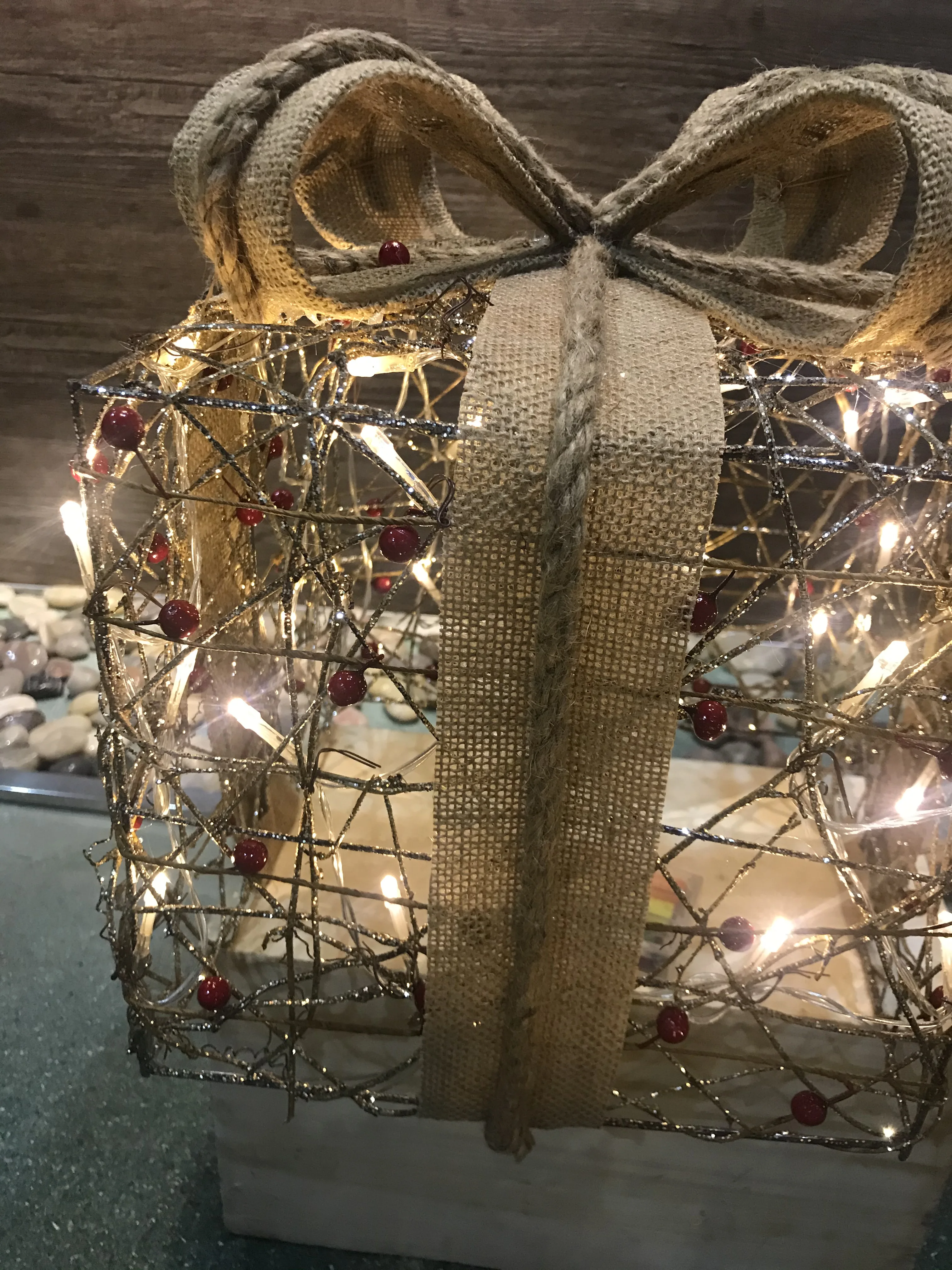 Home Decoration Lights Sisal 3 Gift Boxes Assorted