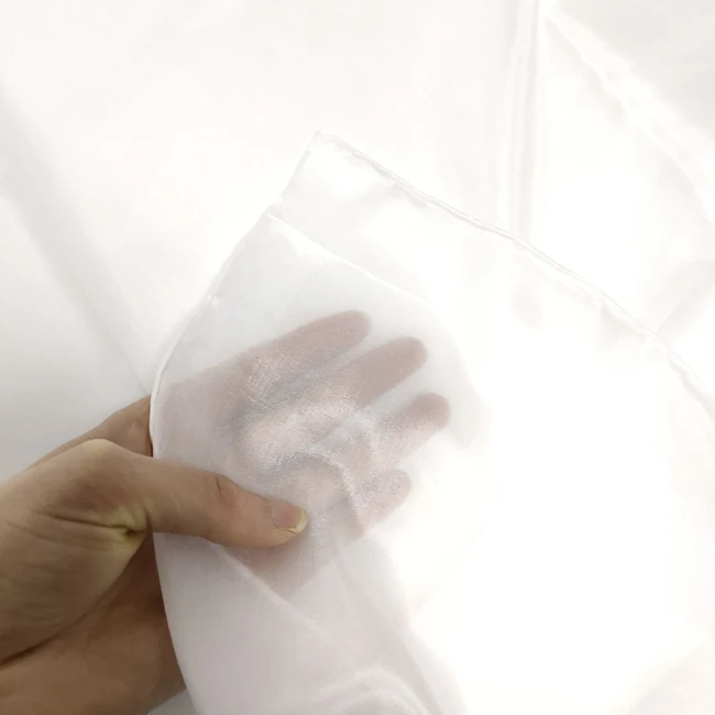 White Bulk Silk Scarf Hand Rolled Hemming Silk Habotai Scarf With 100%Silk Thread In Natural White Color