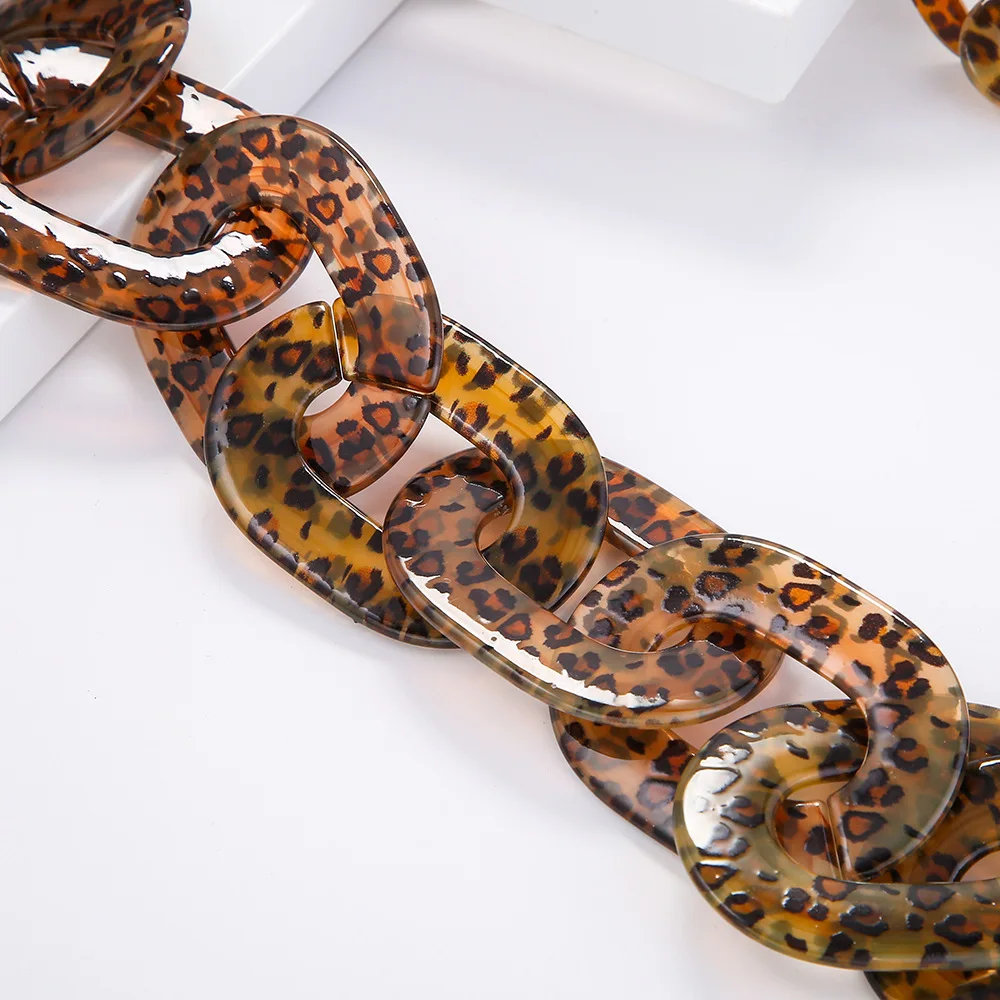 fashion acrylic leopard print necklaces earying set