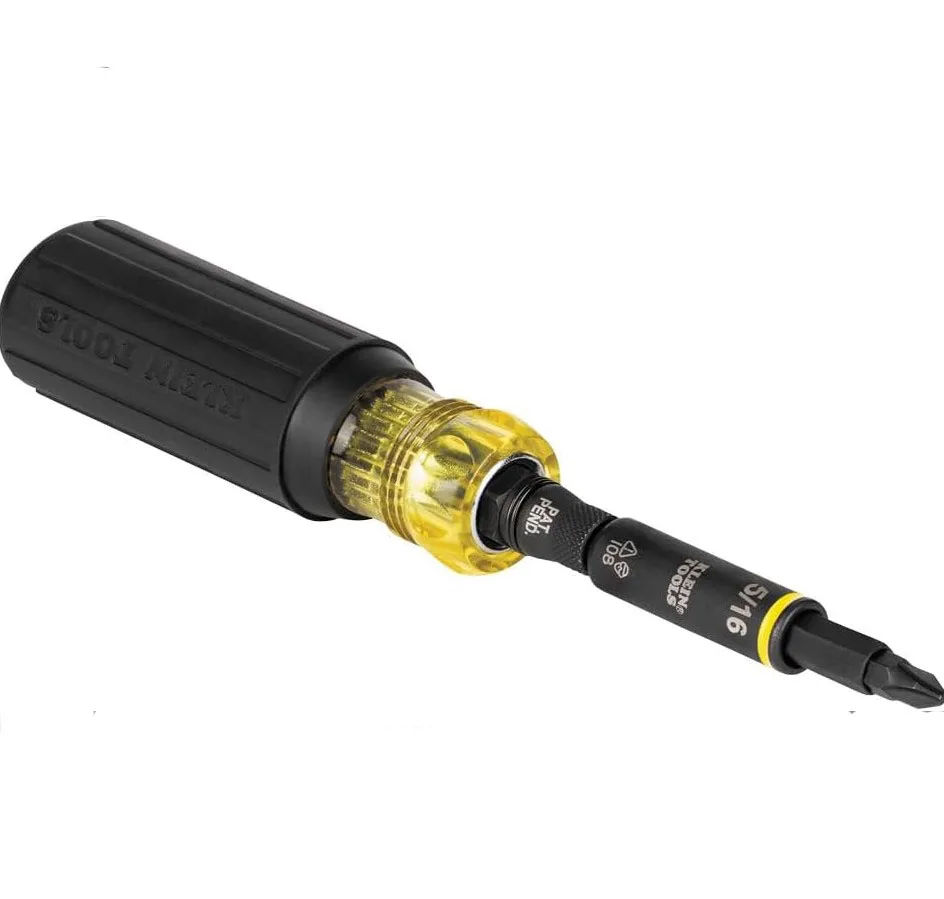Impact Rated 11-in-1 Multi-Bit Screwdriver Tool with Phillips Slotted Square and Torx Tips
