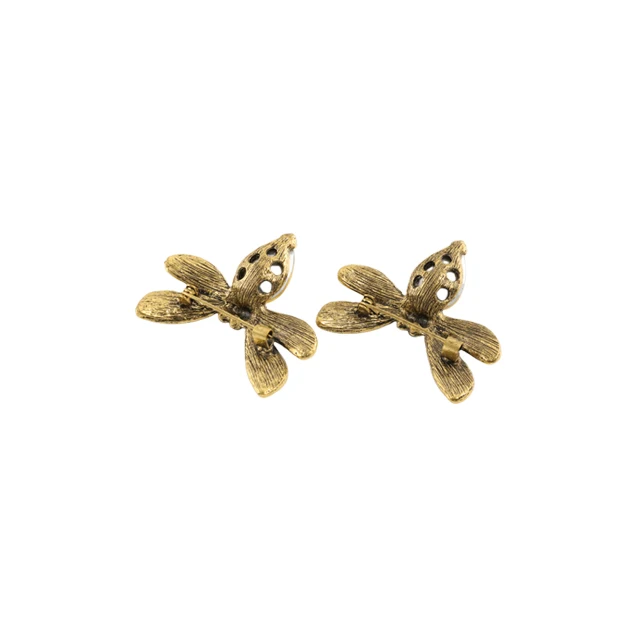 New Trendy Custom Logo Pins Badges Rhinestone Butterfly Metal Gold Brooch Pins Brooches Women 925