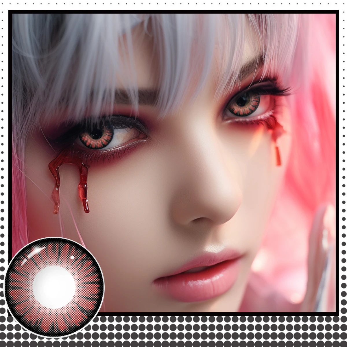 Lalens MIRACLE TIMES Cosplay Soft Contact Lenses Wholesale 14.5 Half Yearly Myopia Halloween Anime Eye Colored Contact Lenses