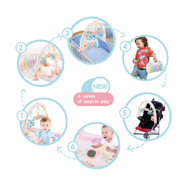 Развивающий складной детский ковер, детские музыкальные игровые коврики, пианино для ползания, тренажерный зал, детский игровой коврик для игр, игрушки для малышей