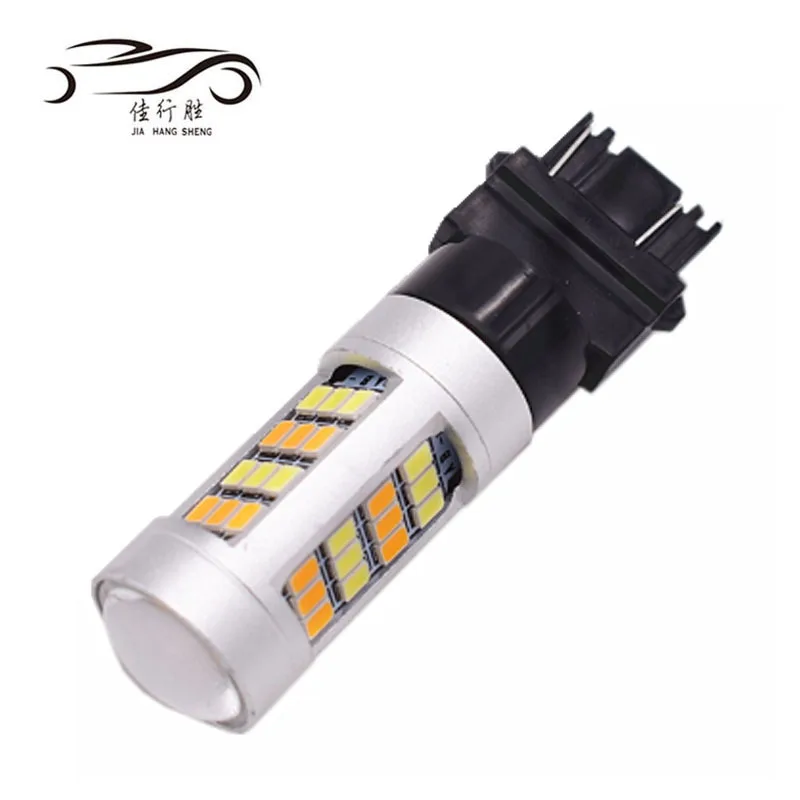 Factory price Dual Color White & Amber T20 7440 1156 BA15S 2835 42smd canbus LED Bulbs DRL and Turn Lights
