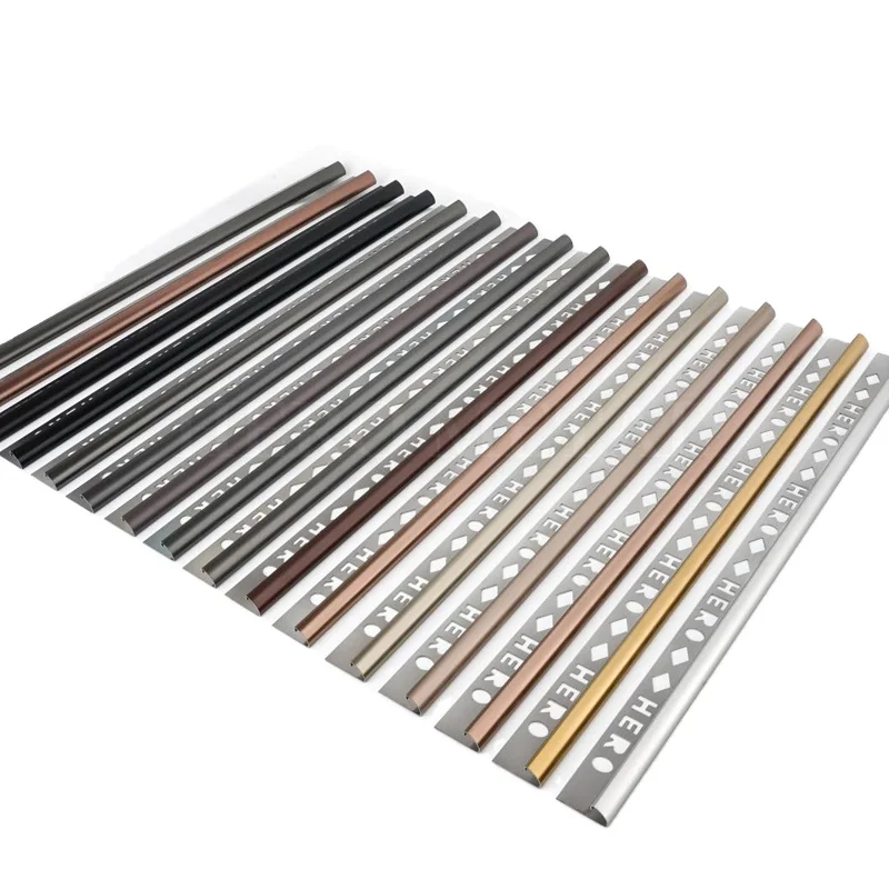 Tile Trims Factory Customized Polished Round Quarter Shape Metal Stainless Steel Tile Trim Strip For Wall and Ceiling Decoration