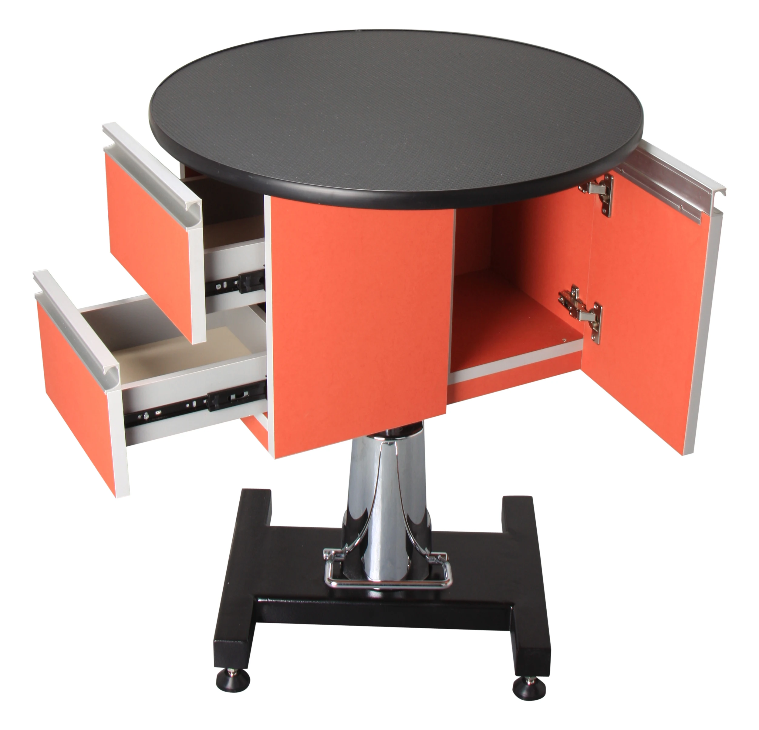 Round Hydraulic Lifting Dog Table with Cabinet CE Charge Electric Dog Massage Tables Wood Grooming Tables & Accessories Aeolus