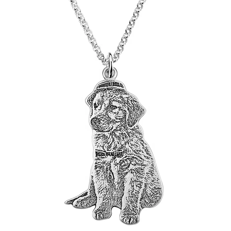 New custom necklace stainless steel custom photo necklace custom jewelry pendant necklace Animals Pet Cat Dog Lover DIY Gift