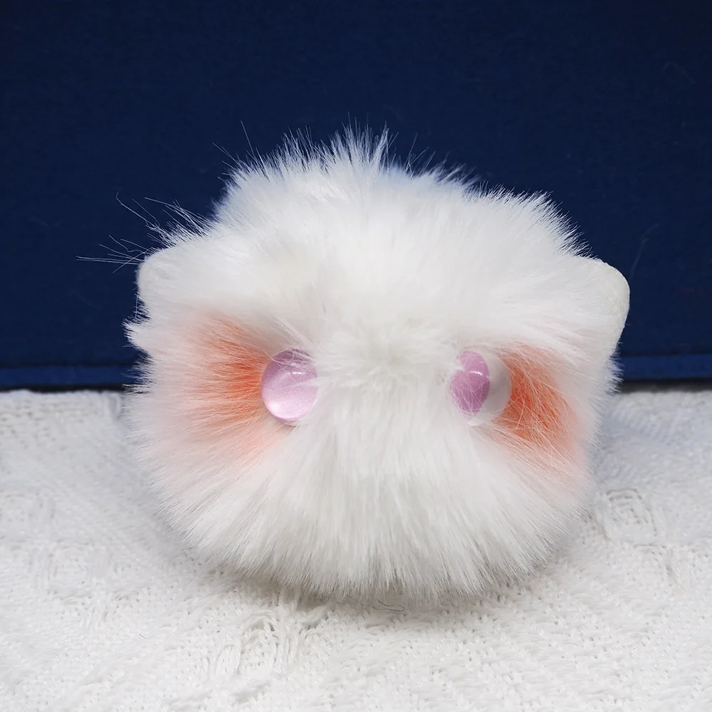 Furry Puff Ball Faux Rabbit Pink Fur Ball Pom Pom Keychain For Women And Girls