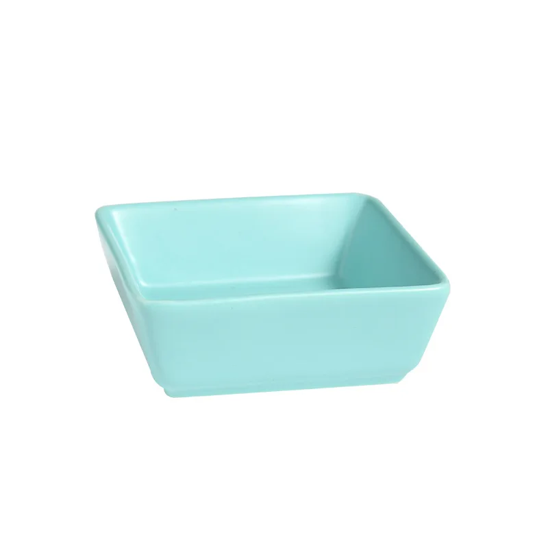 
Ceramic plate drop glaze square ceramic flavor dish solid color household ceramic pickle tableware set has a variety of colors 