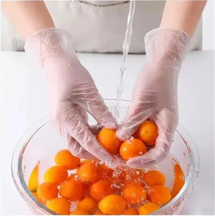 Китай, низкая цена, S M L Xl Xxl, без порошка, мягкие ПВХ промышленные перчатки для обработки пищевых продуктов, рабочие защитные перчатки, рабочие виниловые